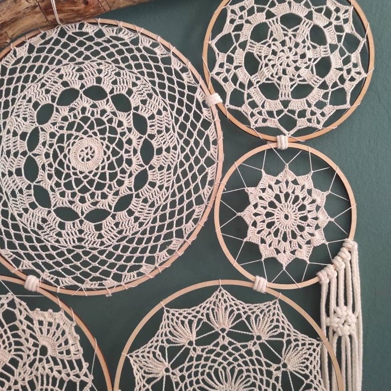 GuoFa 2 Pack 2.75'' Embroidery Hoop, 7CM Round Beech Wood Cross Stitch Hoops, Hanging Embroidery Frame Hoop for Decoration - Image 3